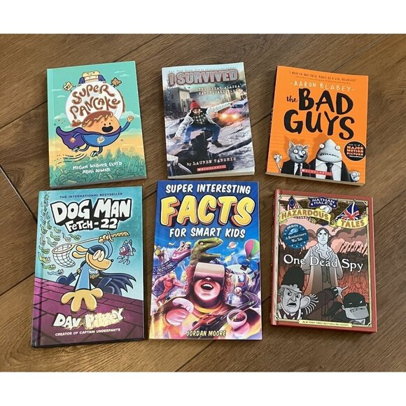 Elementary/ Middle School Kid Book Bundle, Dog Man, I Survived, Bad Guys - Picture 1 of 13